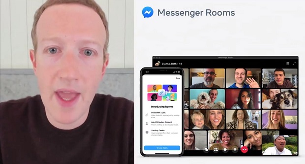 Marck Zukerberg dans une réunion sur Messenger Rooms