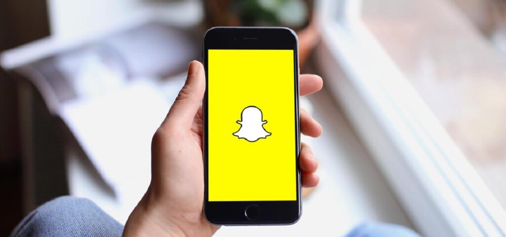 L'application Snapchat dans le portable d'un utilisateur